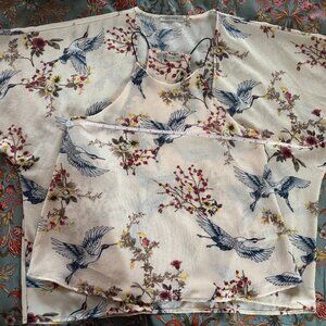 High neck sleeveless top with matching coverup - Papaya